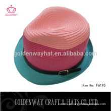 Misture os chapéus de palha de papel de cor com design de moda de moda da banda PU